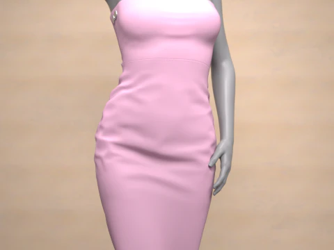 Strapless Dress for Genesis 8 Female 3D Model