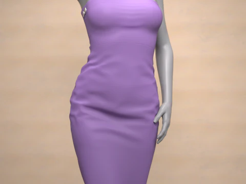 Strapless Dress for Genesis 8 Female 3D Model