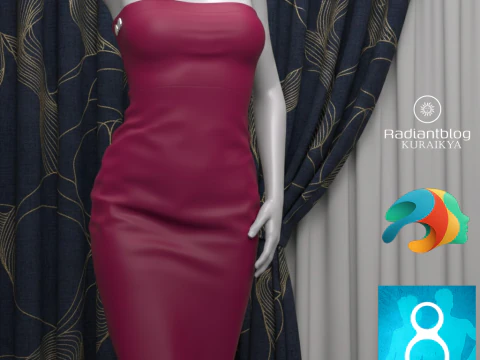 Strapless Dress for Genesis 8 Female 3D Model