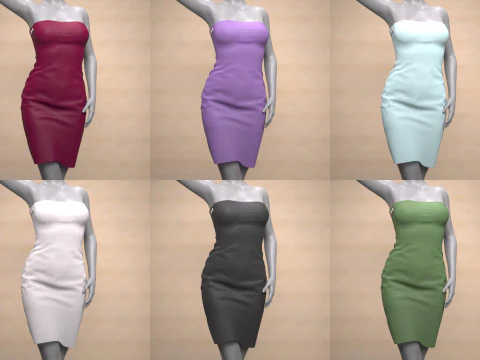 Strapless Dress for Genesis 8 Female 3D Model