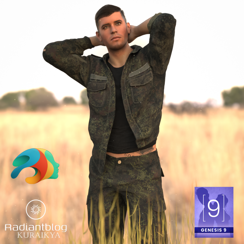 Genesis 9 i&ccedil;in &Ouml;zensiz &Uuml;niforma 3D Model .c4d .max .obj .3ds .fbx .stl .blend 