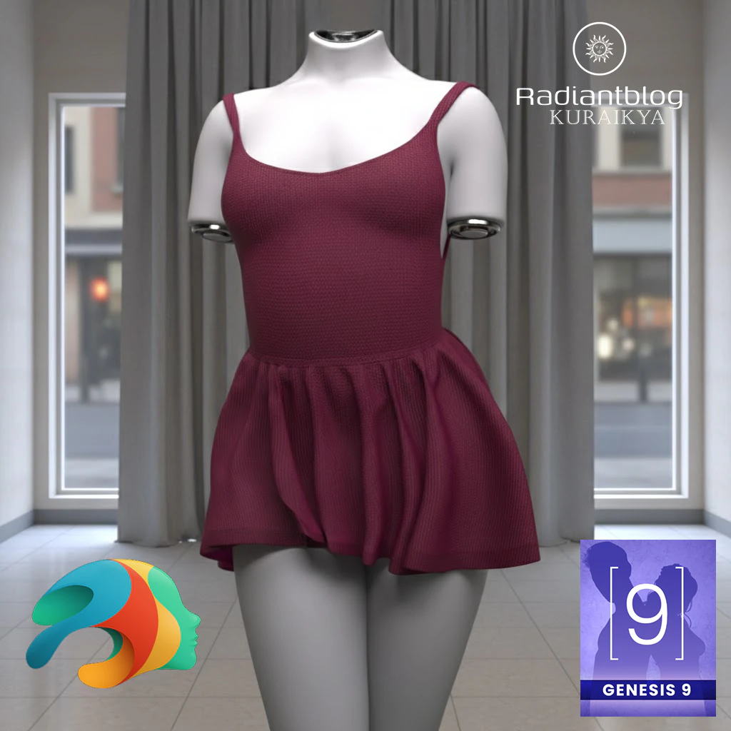 Skater Dress for Genesis 9 3D Model .c4d .max .obj .3ds .fbx .stl .blend 