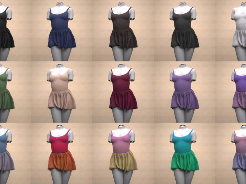 Skater Dress for Genesis 9 3D Model