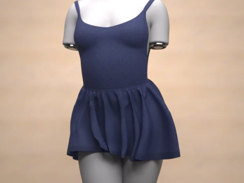 Skater Dress for Genesis 9 3D Model