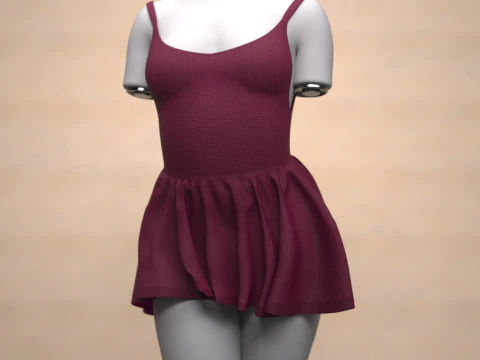 Skater Dress for Genesis 9 3D Model