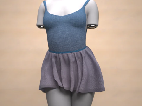 Skater Dress for Genesis 9 3D Model