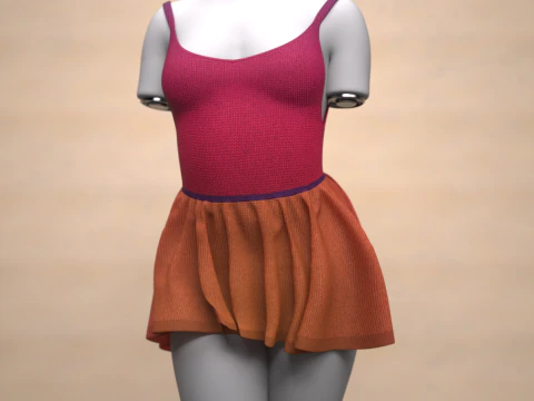 Skater Dress for Genesis 9 3D Model