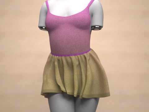 Skater Dress for Genesis 9 3D Model