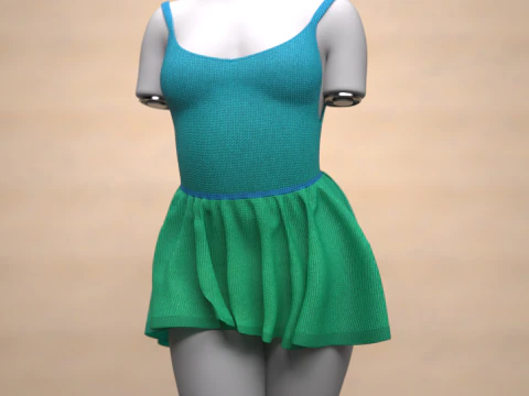 Skater Dress for Genesis 9 3D Model