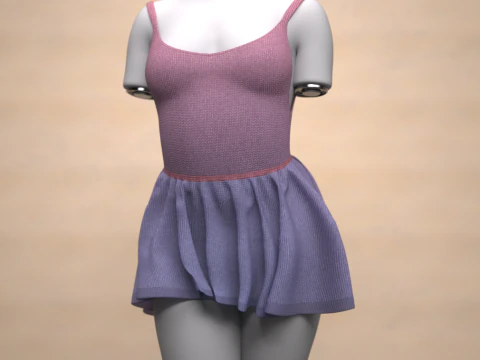 Skater Dress for Genesis 9 3D Model