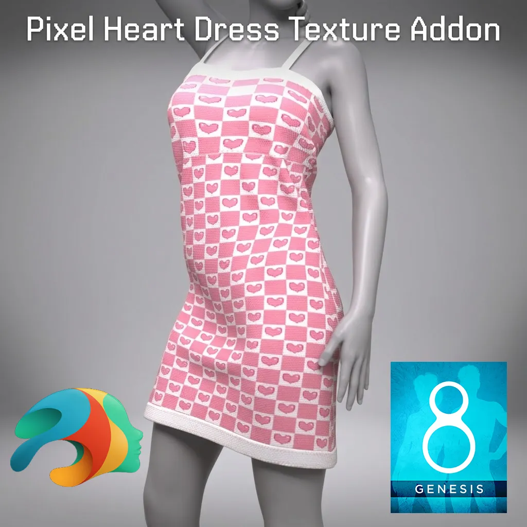 ジェネシス 8 女性用ハートドレスバンドル 3Dモデル .c4d .max .obj .3ds .fbx .stl .blend 