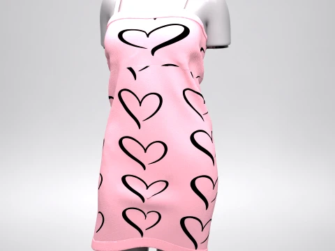 ジェネシス 8 女性用ハートドレスバンドル 3Dモデル