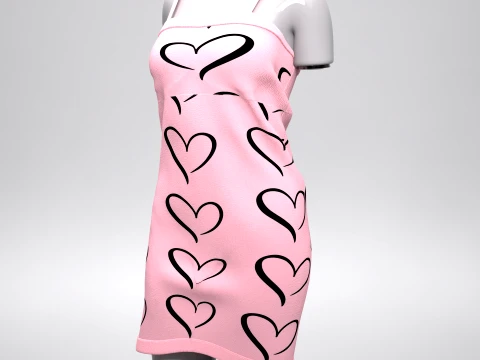 ジェネシス 8 女性用ハートドレスバンドル 3Dモデル