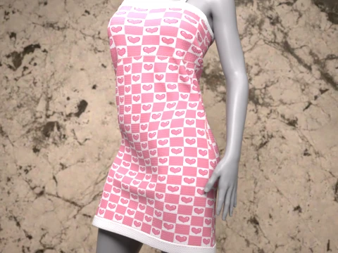ジェネシス 8 女性用ハートドレスバンドル 3Dモデル