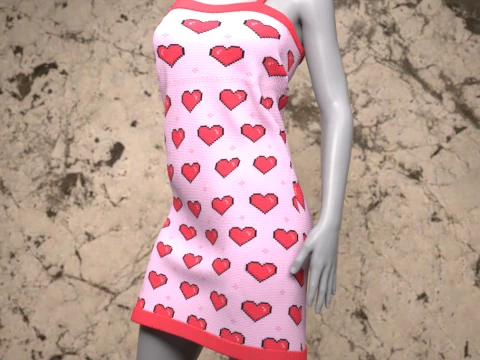 ジェネシス 8 女性用ハートドレスバンドル 3Dモデル
