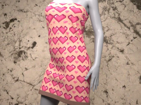 ジェネシス 8 女性用ハートドレスバンドル 3Dモデル
