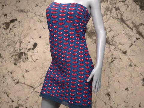 ジェネシス 8 女性用ハートドレスバンドル 3Dモデル