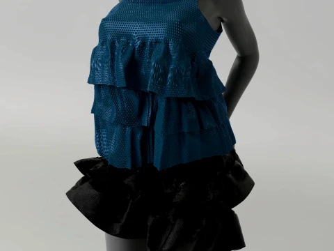Ruffle Outfit Genesis 8 Female Bundle 3D Model