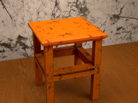 Wooden Stool Prop for Daz Studio 3D Model