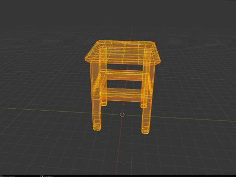 Wooden Stool Prop for Daz Studio 3D Model