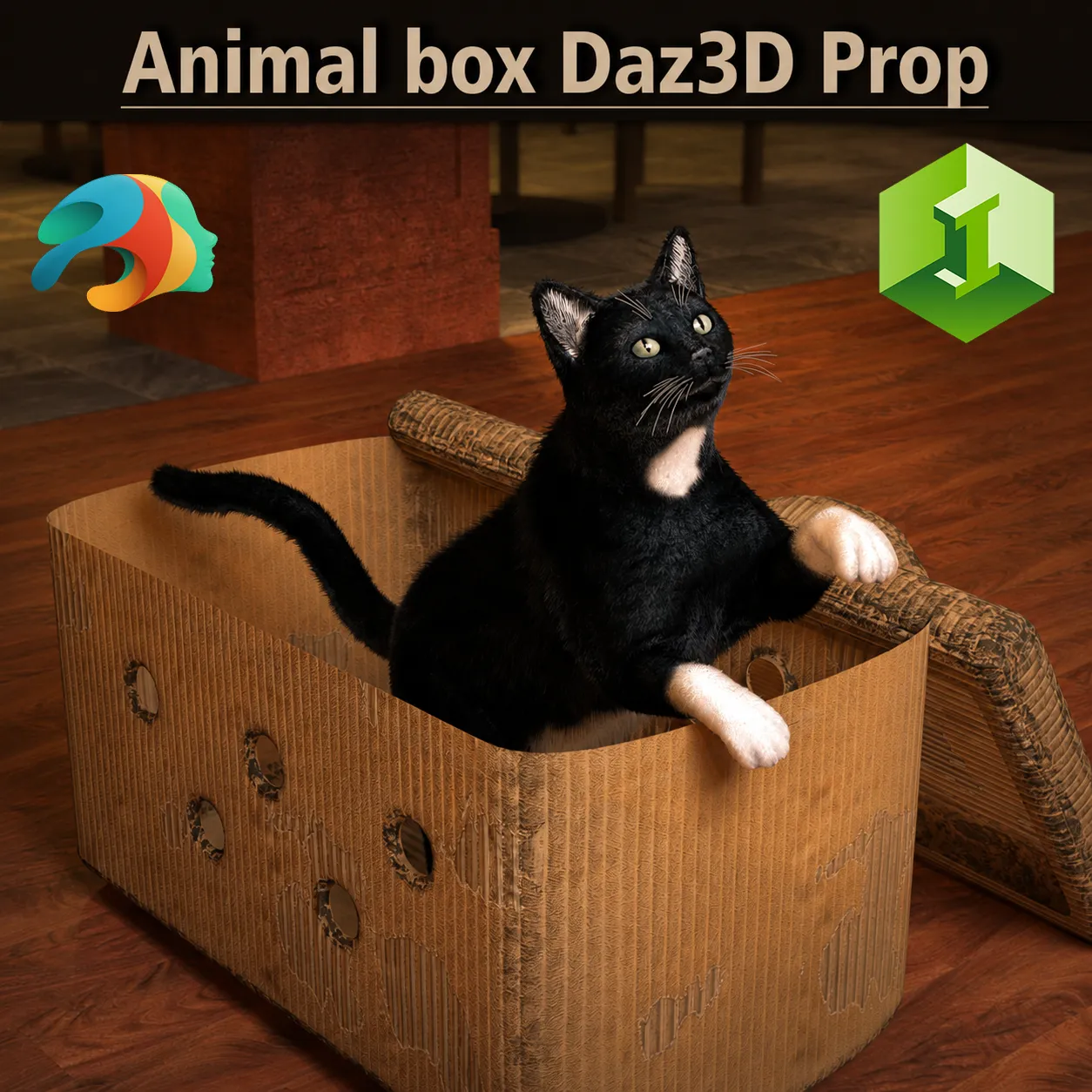 Animal Box - Daz3D Prop 3D Model .c4d .max .obj .3ds .fbx .stl .blend