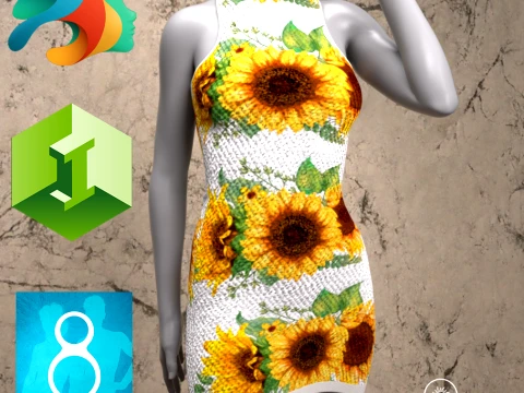 Gaun Musim Panas untuk Bundel Wanita Genesis 8 Model 3D