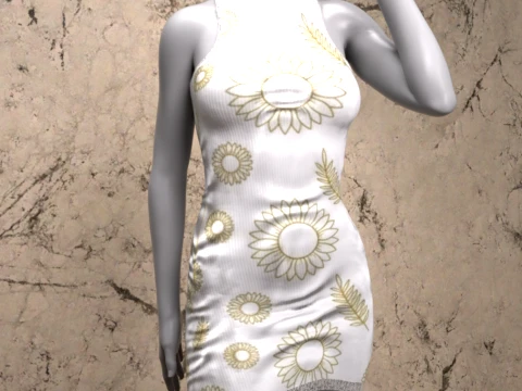 창세기 8 여성 번들 여름 드레스 3D 모델