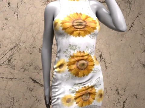 창세기 8 여성 번들 여름 드레스 3D 모델