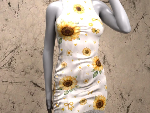 창세기 8 여성 번들 여름 드레스 3D 모델