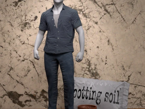 Garden Outfit for Genesis 9 Male 3D Model