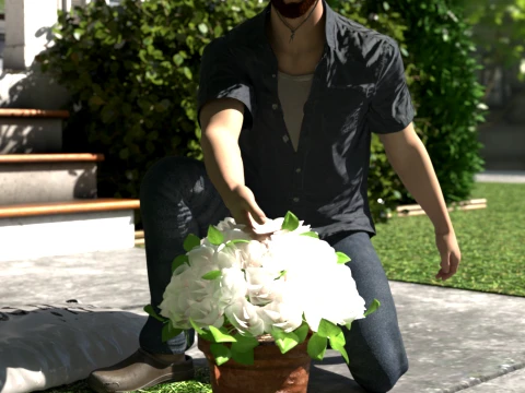 Garden Outfit for Genesis 9 Male 3D Model