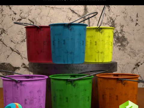 Prop Bucket Daz3D Model 3D