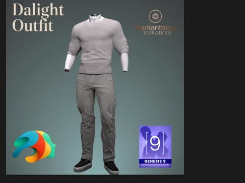 Dalight Outfit for Genesis 9 Male 3D Model