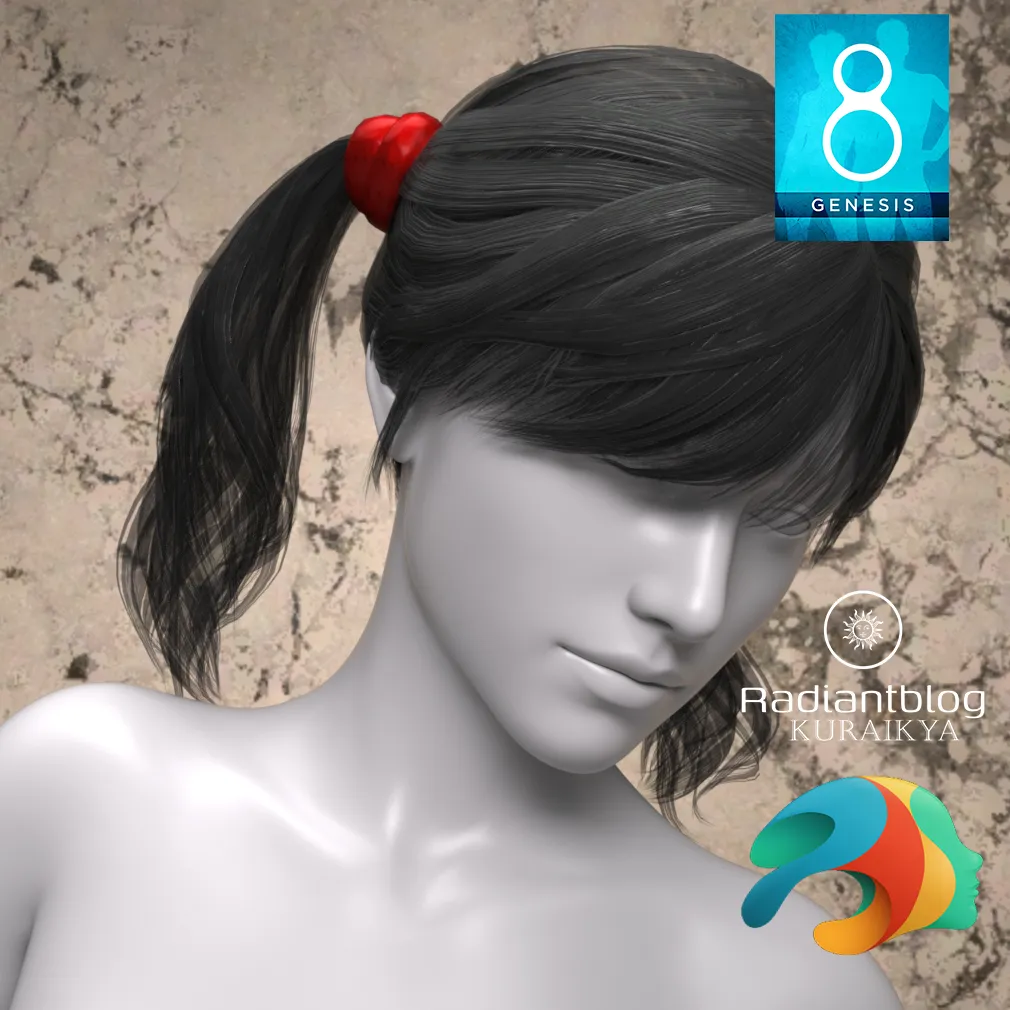 Amy Pigtails Bundle for Genesis 8 and 81 Female 3D Model .c4d .max .obj .3ds .fbx .stl .blend 