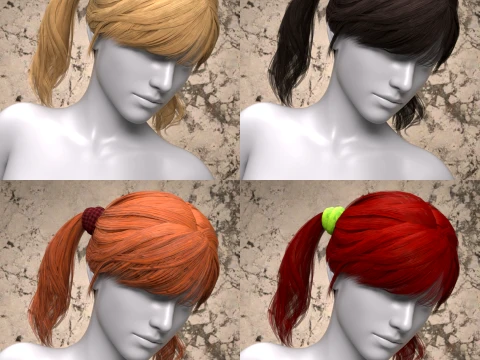 Amy Pigtails Bundle for Genesis 8 and 81 Female 3D Model