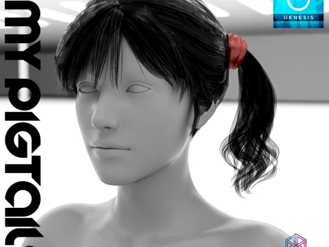 Amy Pigtails Bundle for Genesis 8 and 81 Female 3D Model