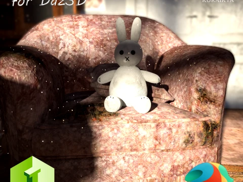 Gambar Kelinci Plushie untuk Daz3D Model 3D