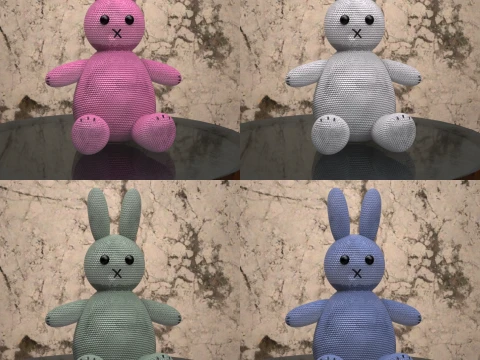 Bunny Plushie Figure for Daz3D 3D Model