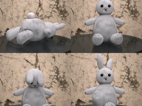 Bunny Plushie Figure for Daz3D 3D Model