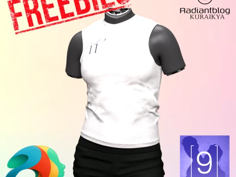 Atasan Freebie RH untuk Genesis Unisex Model 3D