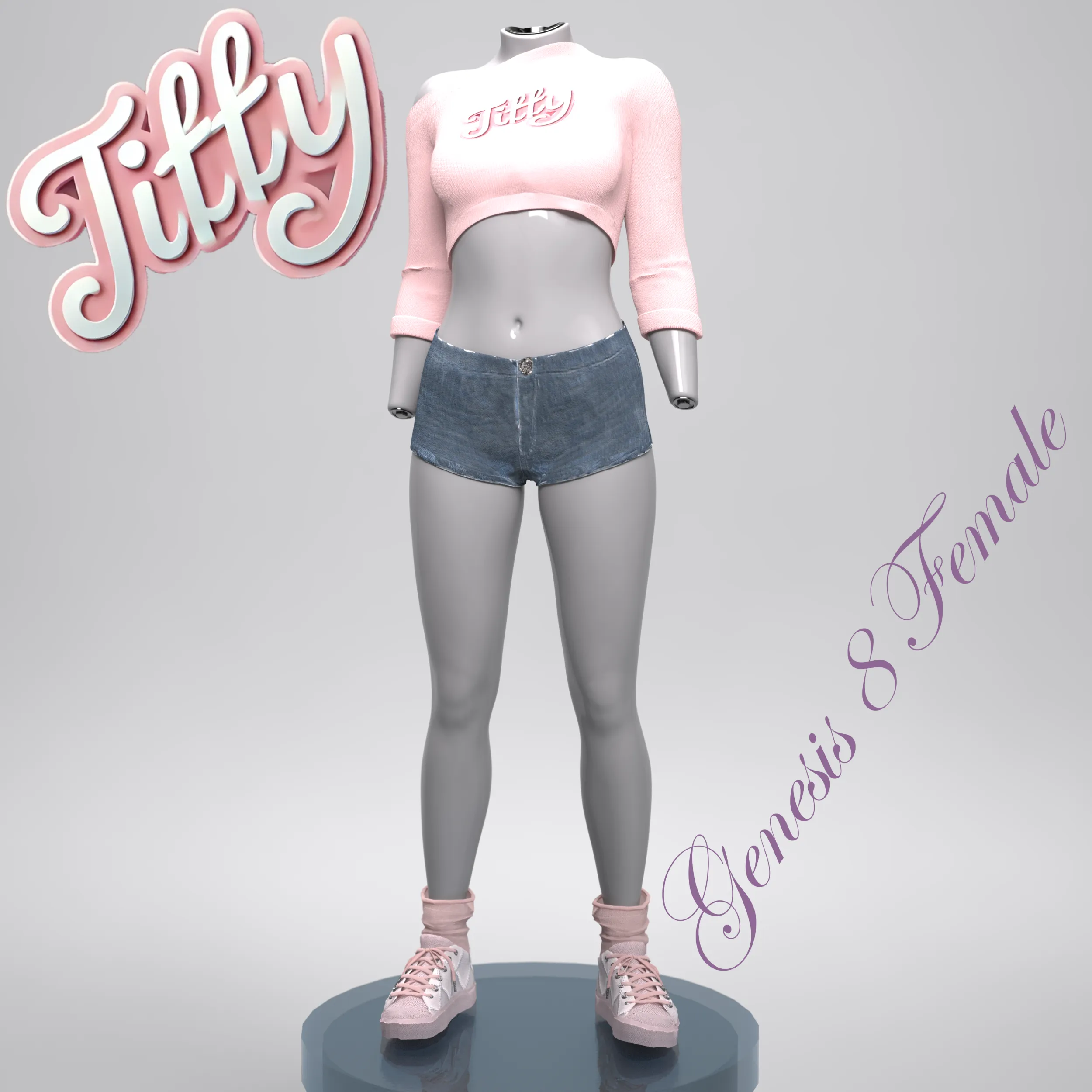 Tiffy Outfit for Genesis 8 Female Bundle 3D Model .c4d .max .obj .3ds .fbx .stl .blend 