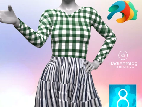 Robe &agrave; volants pour Genesis 8 Femme Modèle 3D