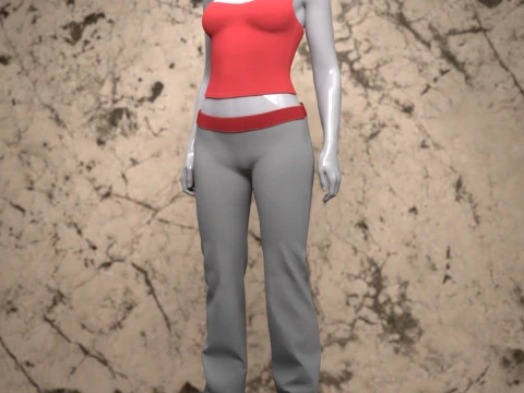 Kathy Tai Chi Outfit for Genesis 9 3D Model