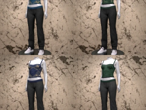 Kathy Tai Chi Outfit for Genesis 9 3D Model