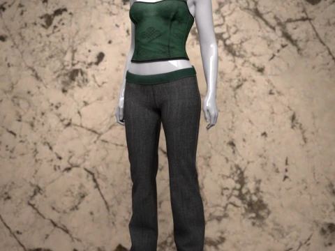 Kathy Tai Chi Outfit for Genesis 9 3D Model