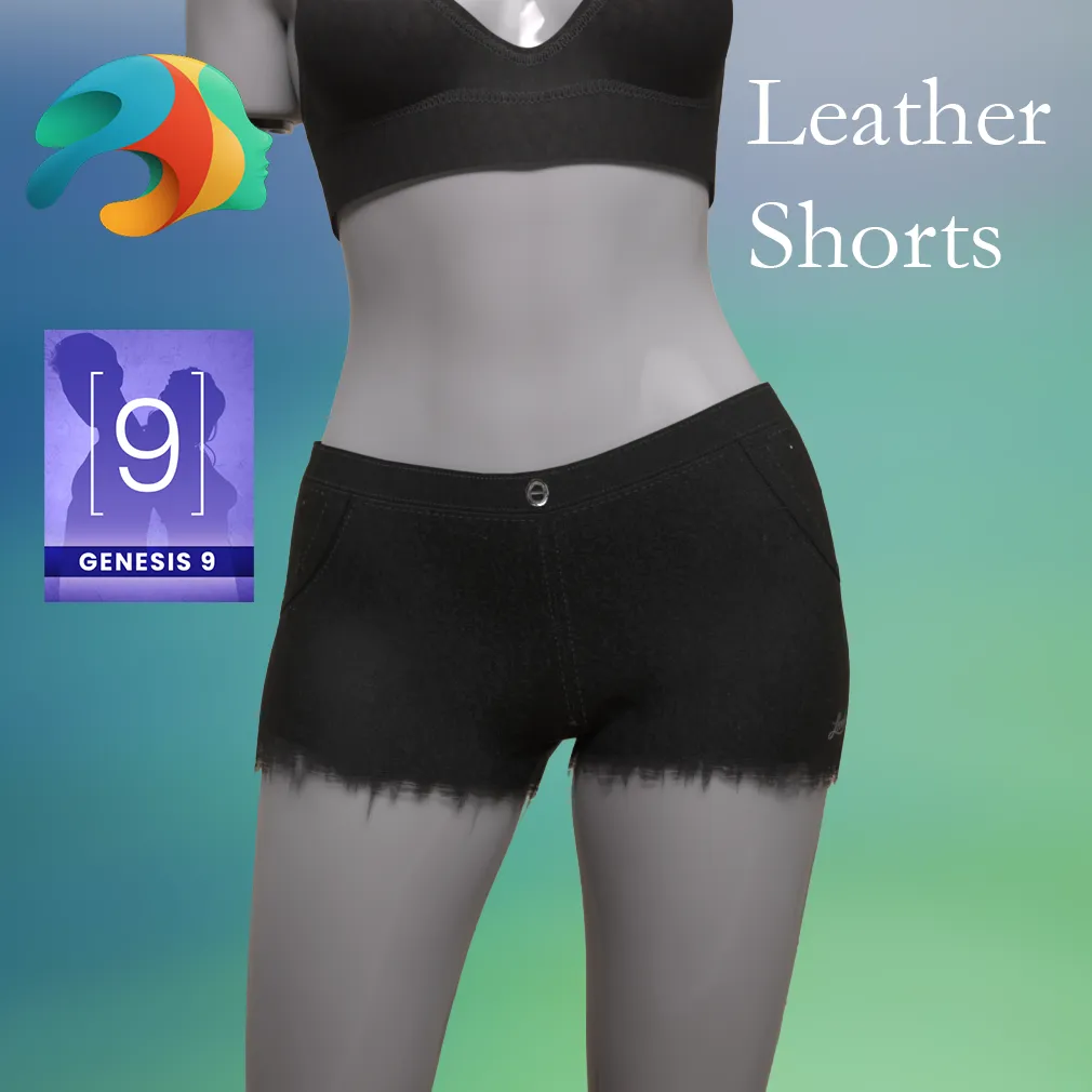 Leather Shorts for Genesis 9 3D Model .c4d .max .obj .3ds .fbx .stl .blend 