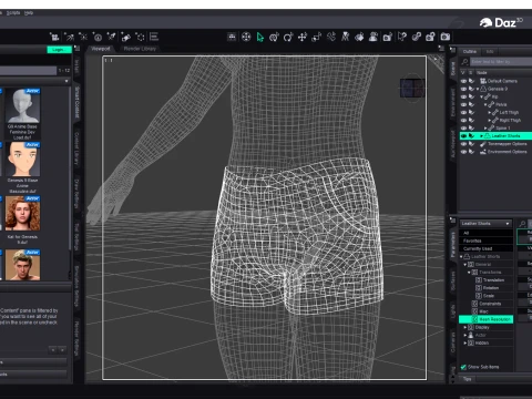 Leather Shorts for Genesis 9 3D Model