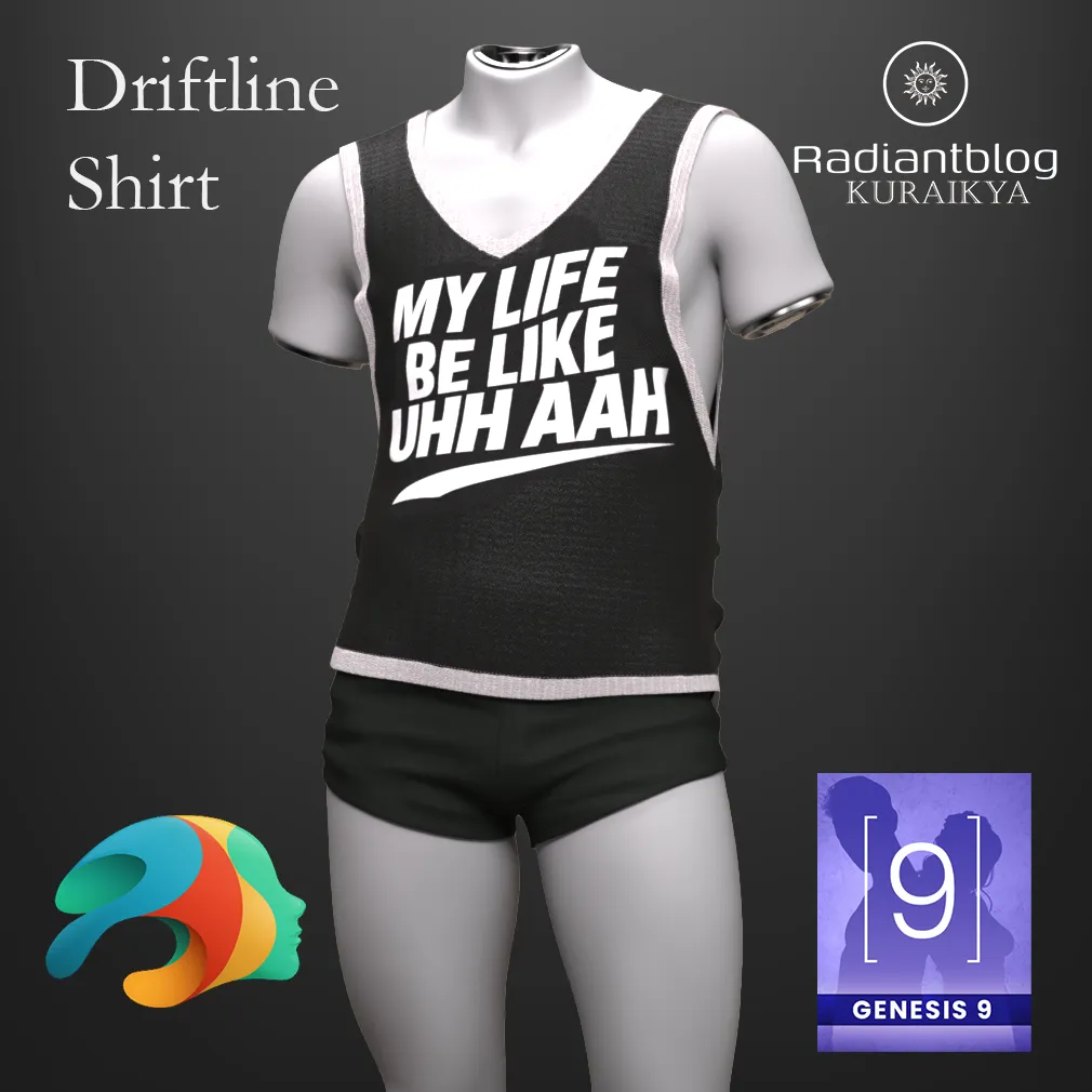 Driftline Shirt for Genesis 9 Bundle 3D Model .c4d .max .obj .3ds .fbx .stl .blend 