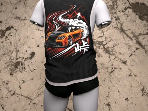 Driftline Shirt for Genesis 9 Bundle 3D Model