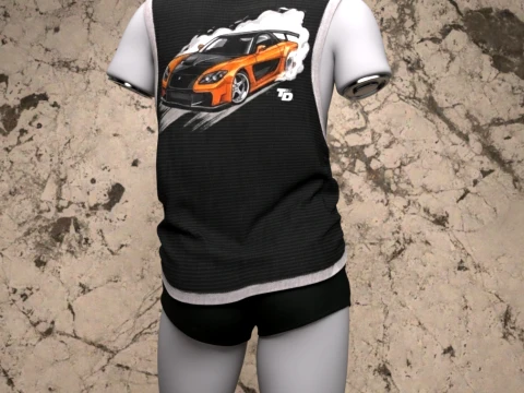 Driftline Shirt for Genesis 9 Bundle 3D Model